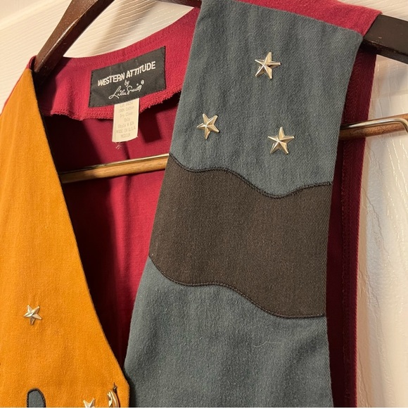 Lilia Smitty Western Attitude Cactus Vest Medium Cotton Studded Cowgirl Texan - Picture 5 of 12